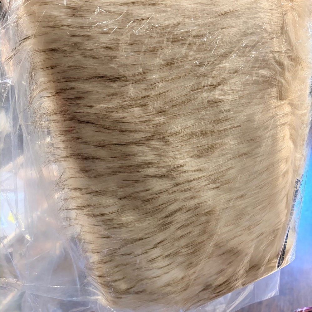 Fur Shaw in Beige and Brown